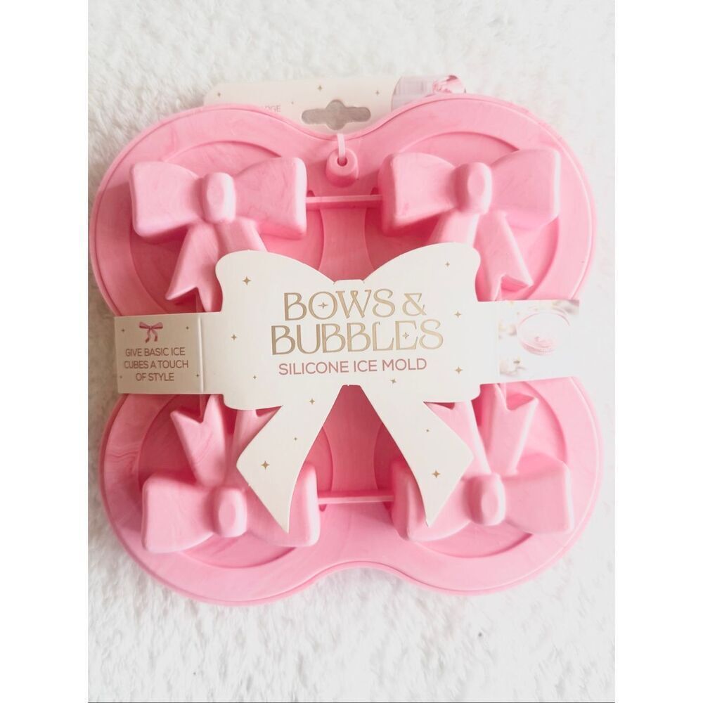 Bows & Bubbles Pink Silicone Bow Ice Mold | Cocktail & Party Decor